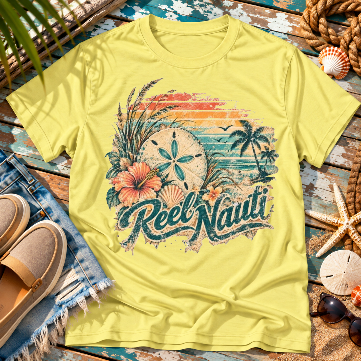 Reel Nauti Sand Dollar Coastal T-Shirt