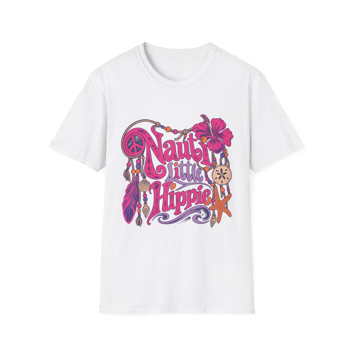 Nauti Little Hippie Retro Coastal Beach T-Shirt
