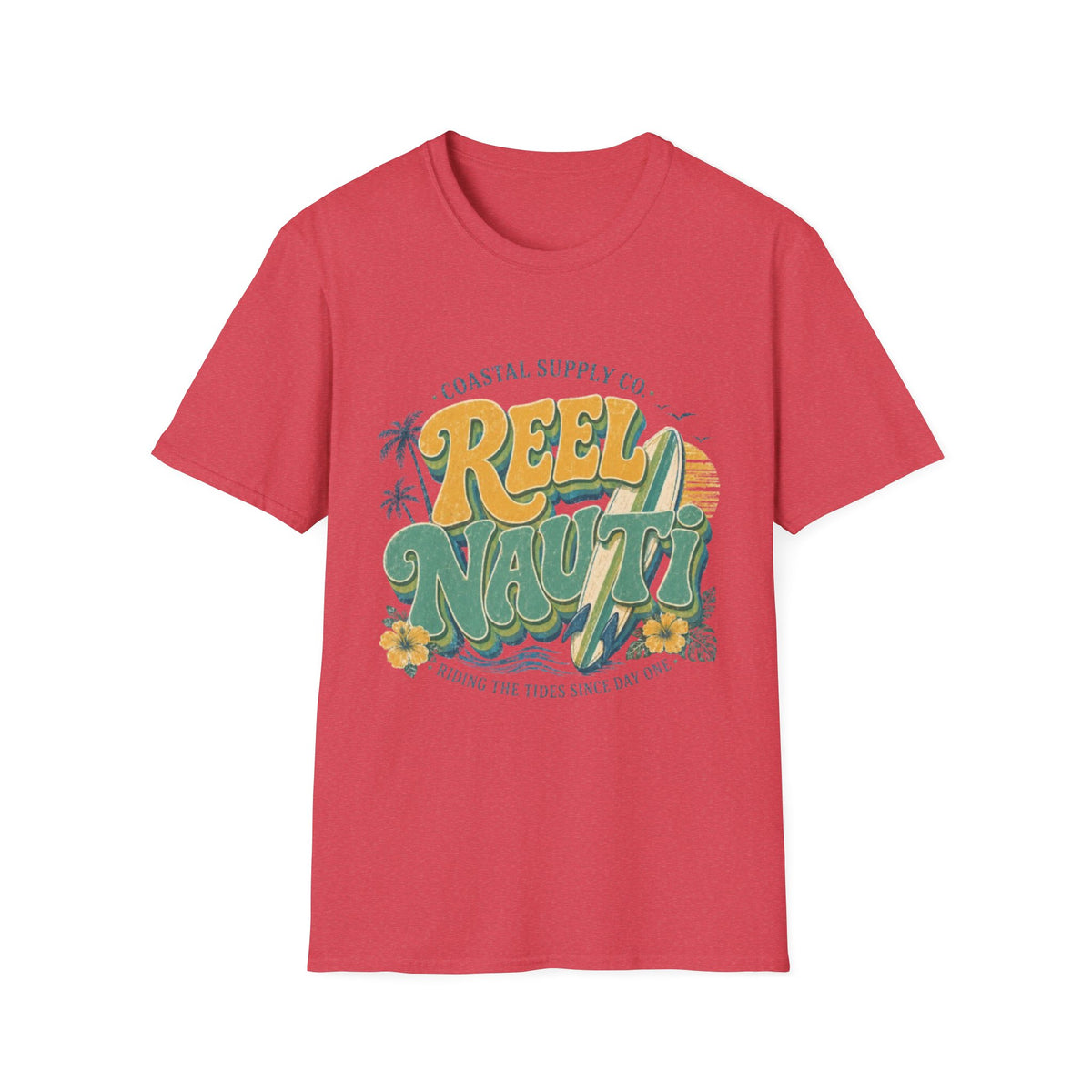 Reel Nauti Coastal T-Shirt — Vintage Surf & Fishing Graphic Tee
