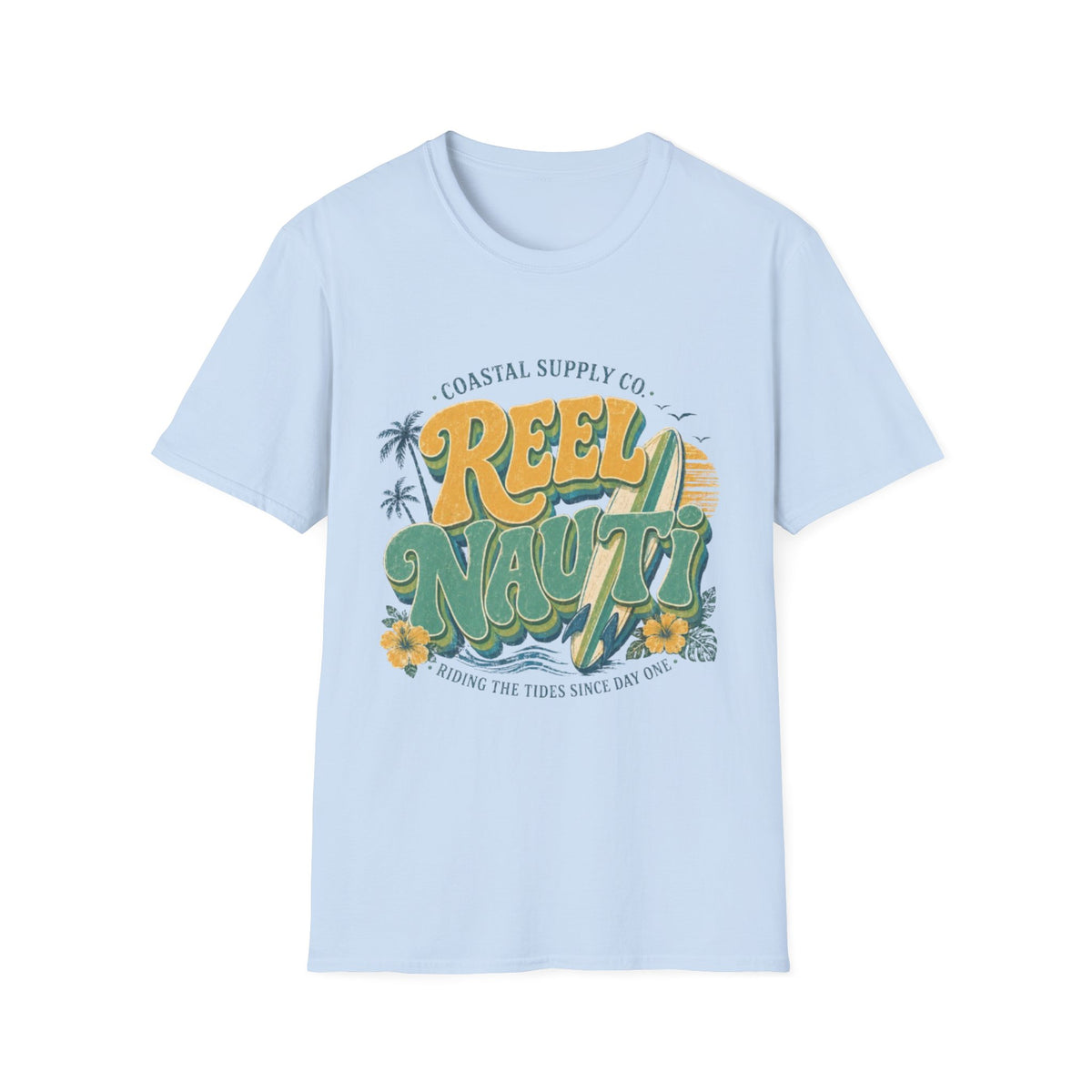 Reel Nauti Coastal T-Shirt — Vintage Surf & Fishing Graphic Tee