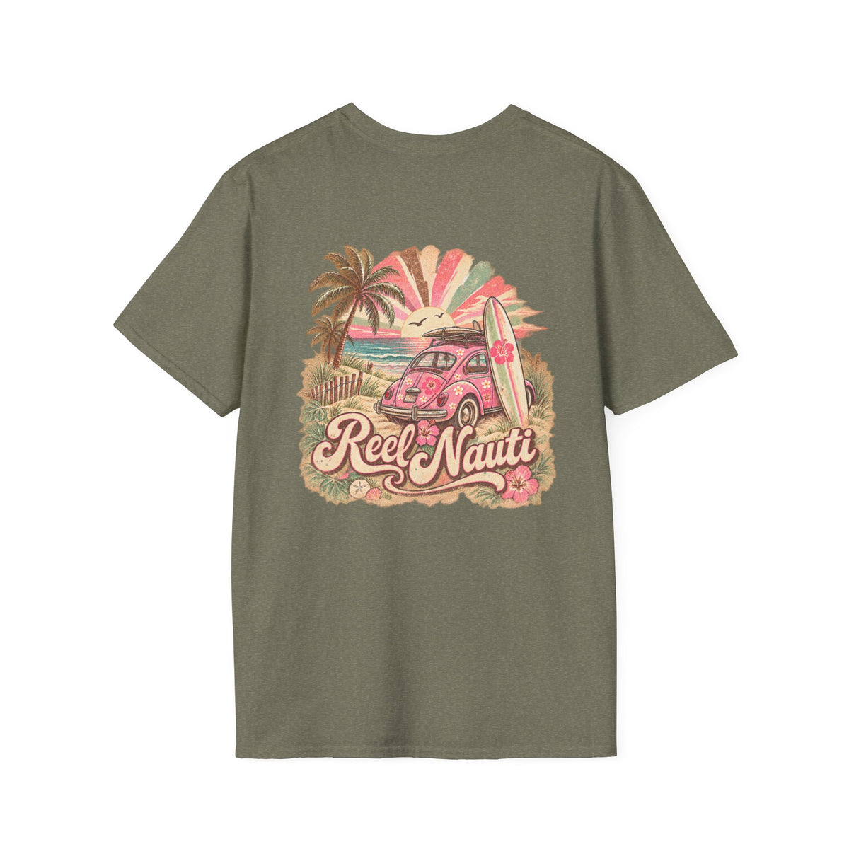 Nauti Reel Retro 70s Coastal Surf Soft Short Sleeve Coastal Tee