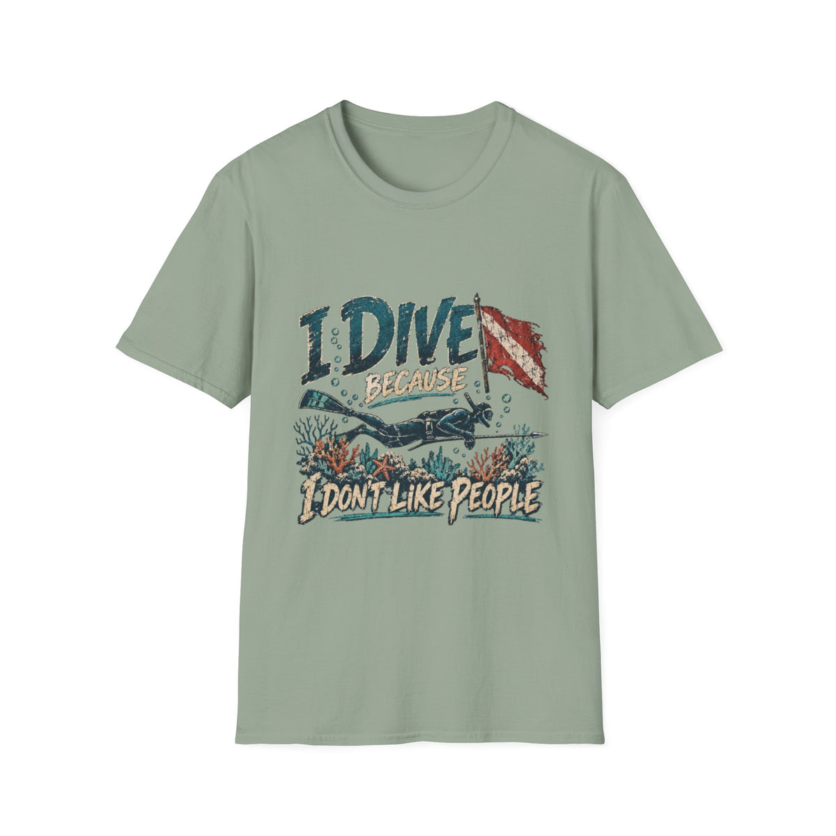 Reel Nauti I Dive Because I Don’t Like People T-Shirt