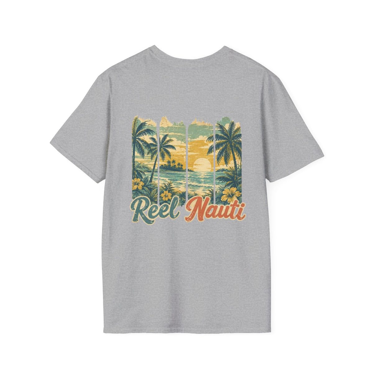 Reel Nauti Old Coastal Beach Postcard Tee
