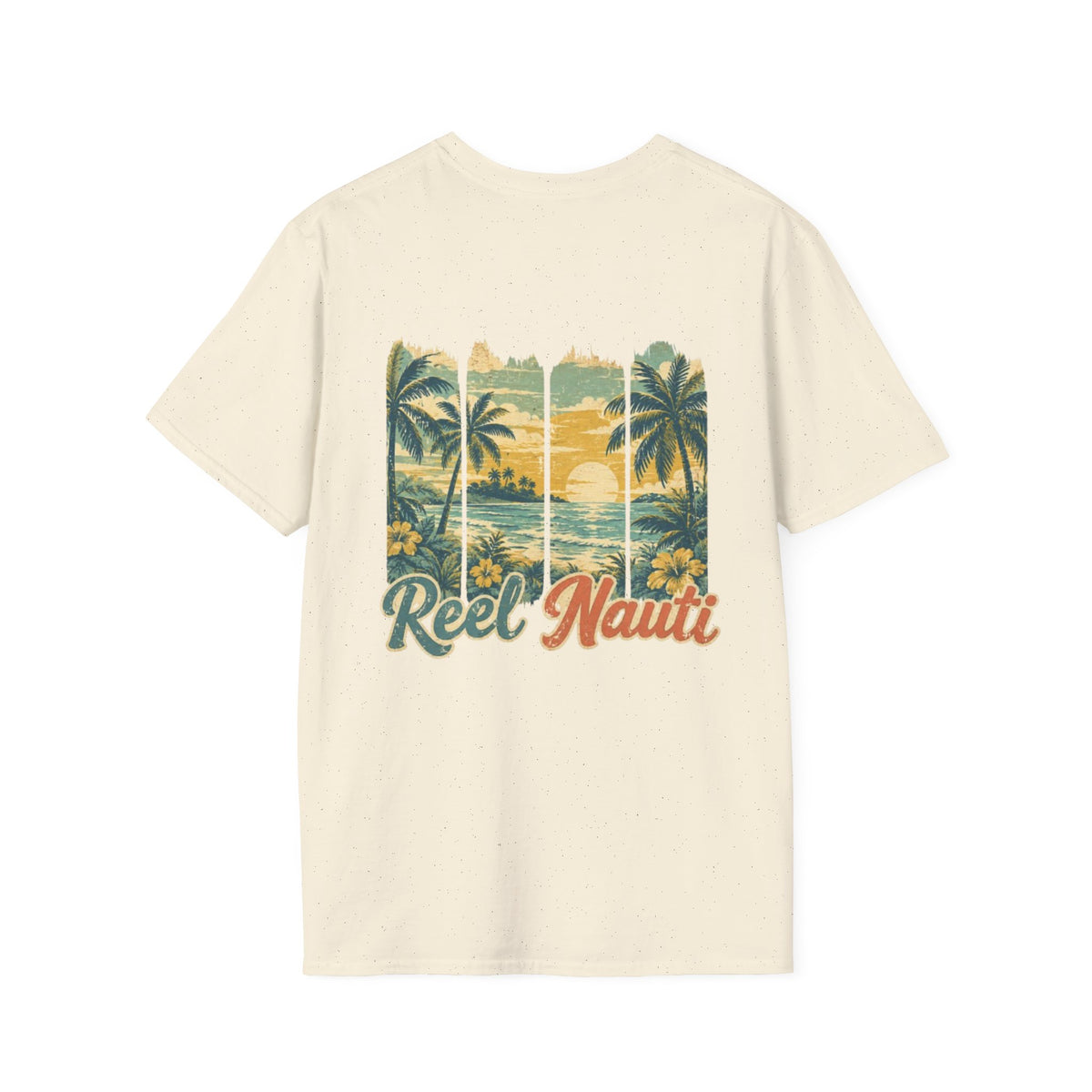 Reel Nauti Old Coastal Beach Postcard Tee