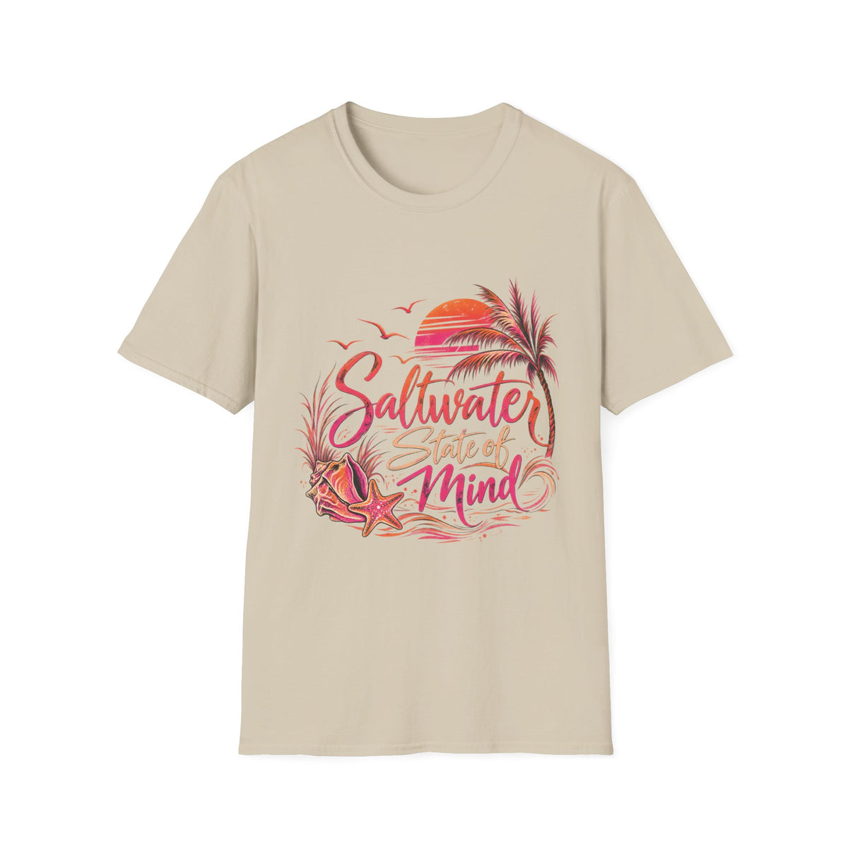 Reel Nauti Saltwater State of Mind Retro Coastal Beach T-Shirt