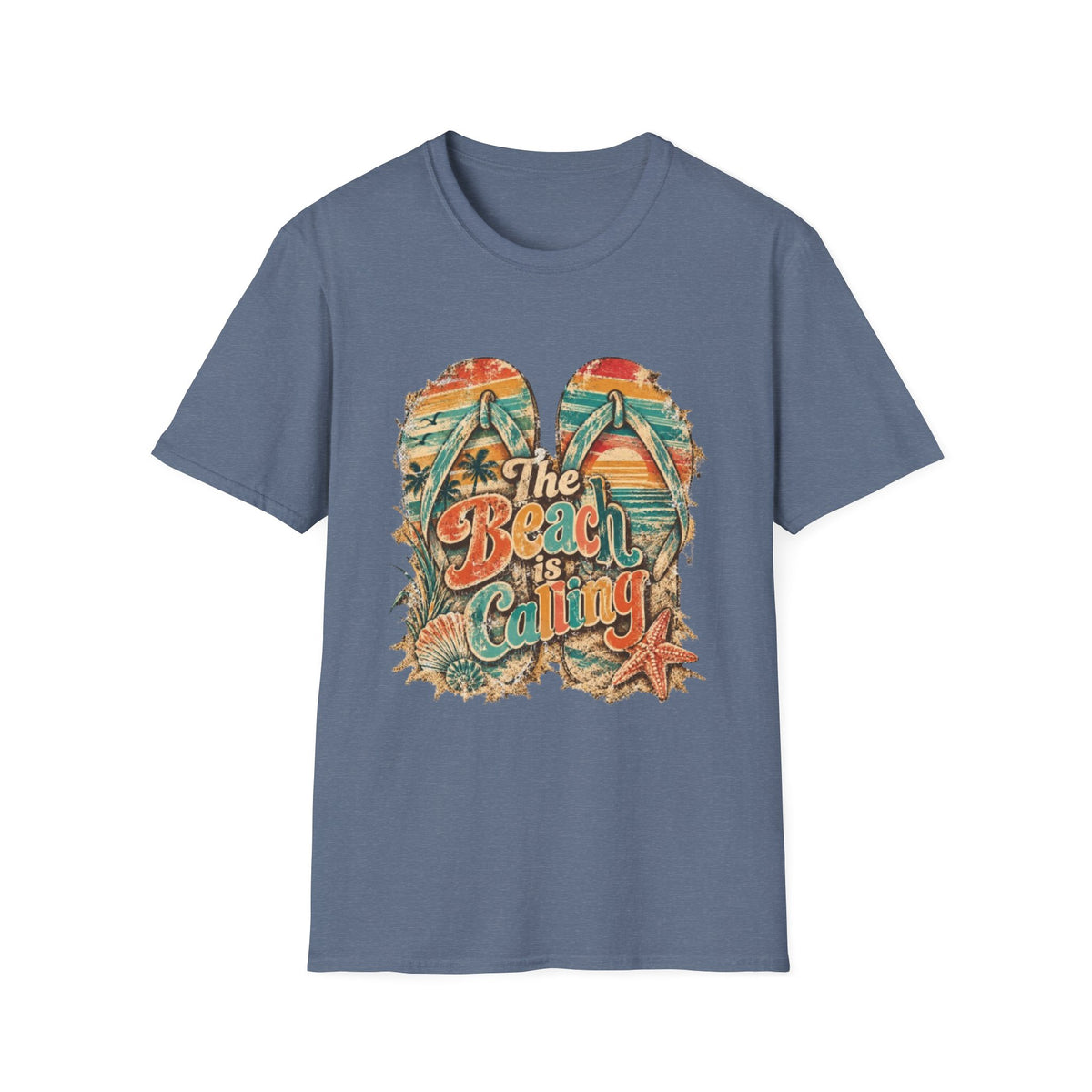 The Beach is Calling Retro Coastal T-Shirt