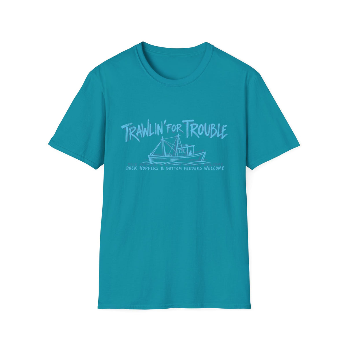 Trawlin For Trouble Reel Nauti Coastal T-Shirt