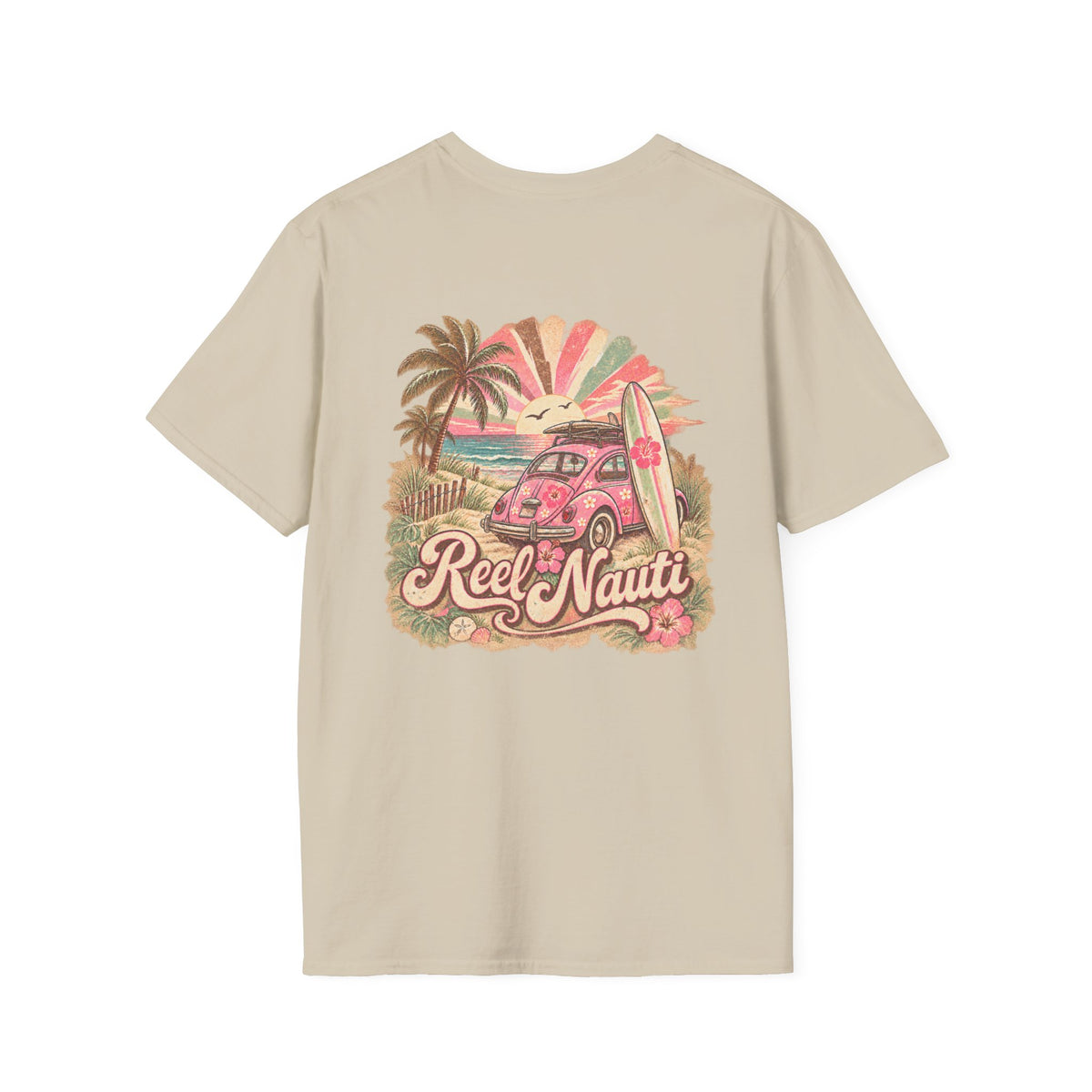 Nauti Reel Retro 70s Coastal Surf Soft Short Sleeve Coastal Tee