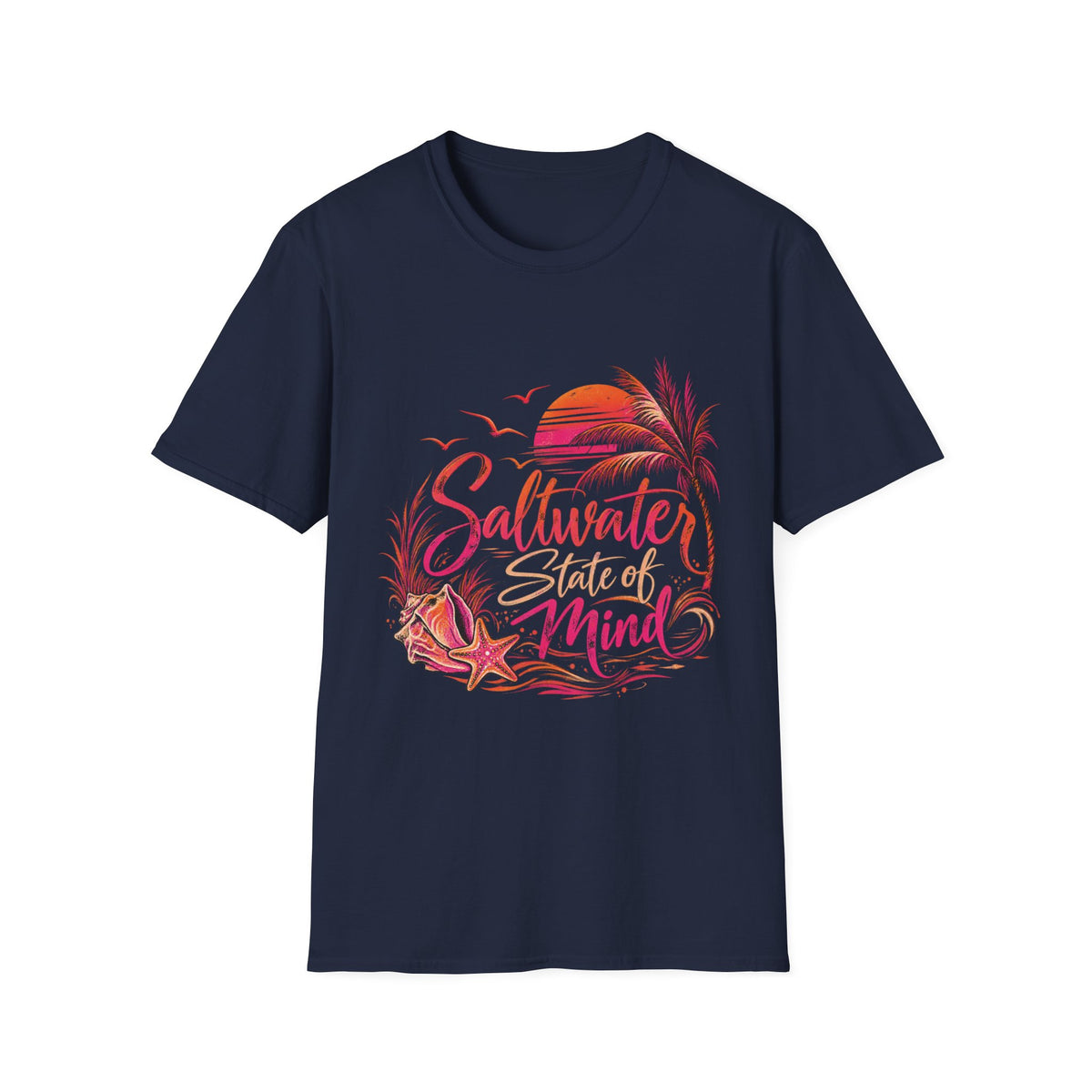 Reel Nauti Saltwater State of Mind Retro Coastal Beach T-Shirt
