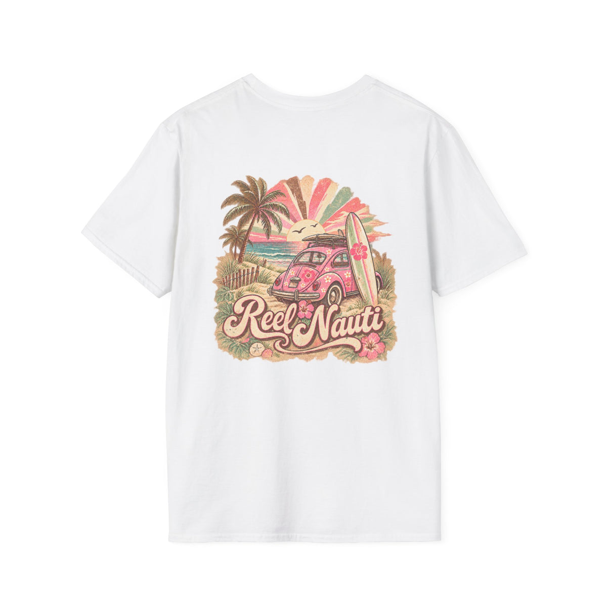 Nauti Reel Retro 70s Coastal Surf Soft Short Sleeve Coastal Tee
