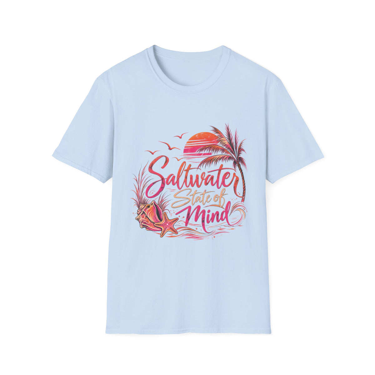 Reel Nauti Saltwater State of Mind Retro Coastal Beach T-Shirt