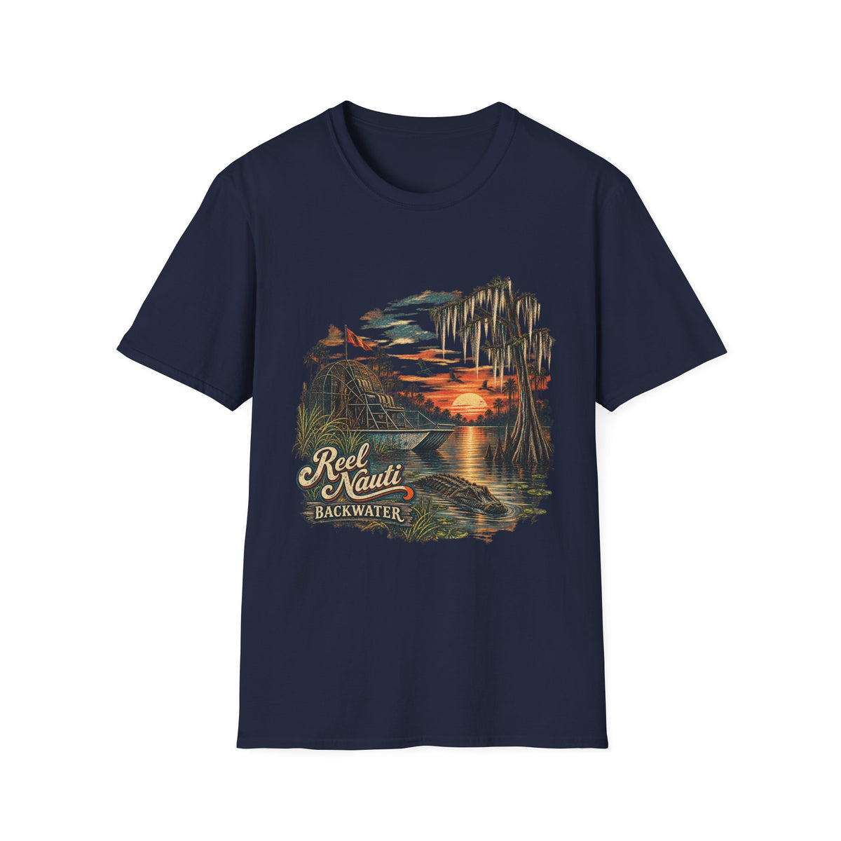 Backwater Airboat Swamp Reel Nauti T-Shirt