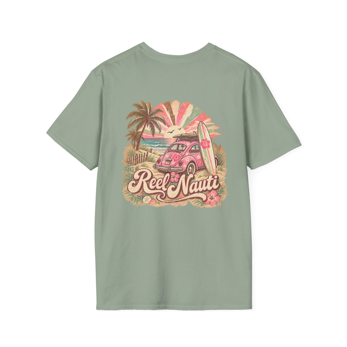 Nauti Reel Retro 70s Coastal Surf Soft Short Sleeve Coastal Tee