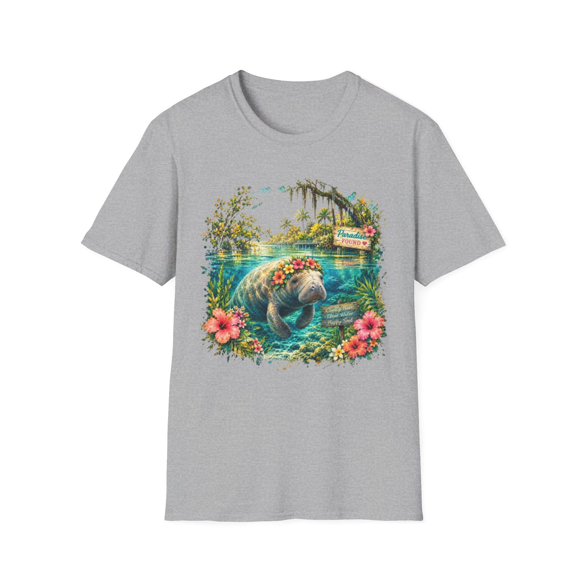 Paradise Found Manatee Unisex Softstyle T-Shirt