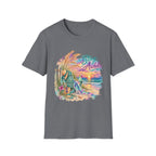 Stay Awhile Beach T-Shirt — Relaxed Tropical Sunset Graphic Tee