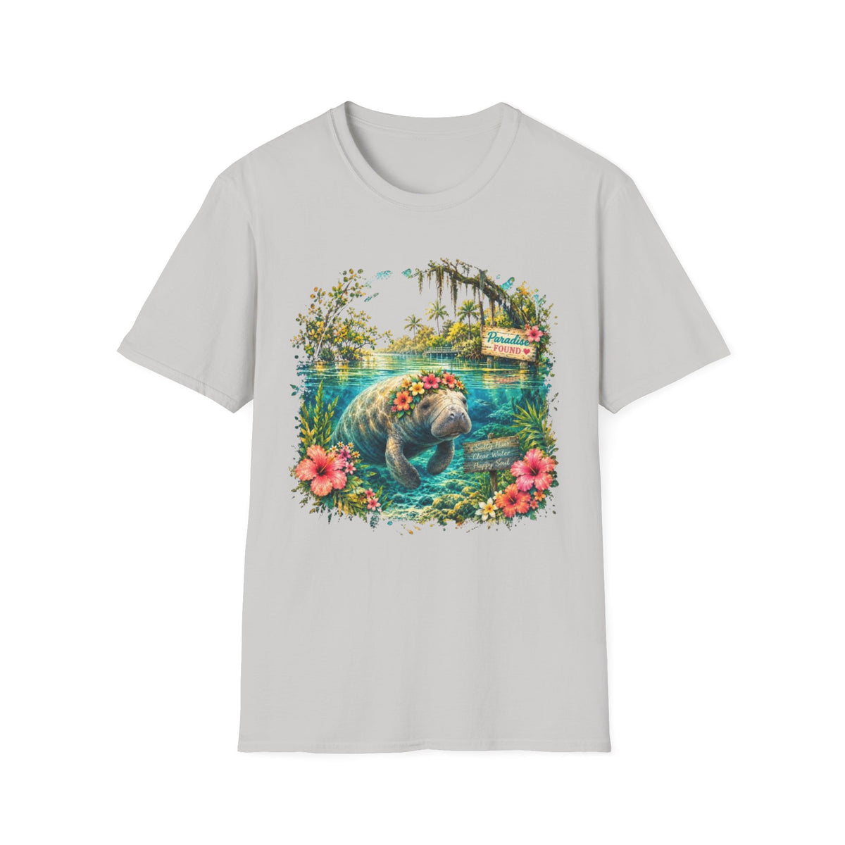 Paradise Found Manatee Unisex Softstyle T-Shirt
