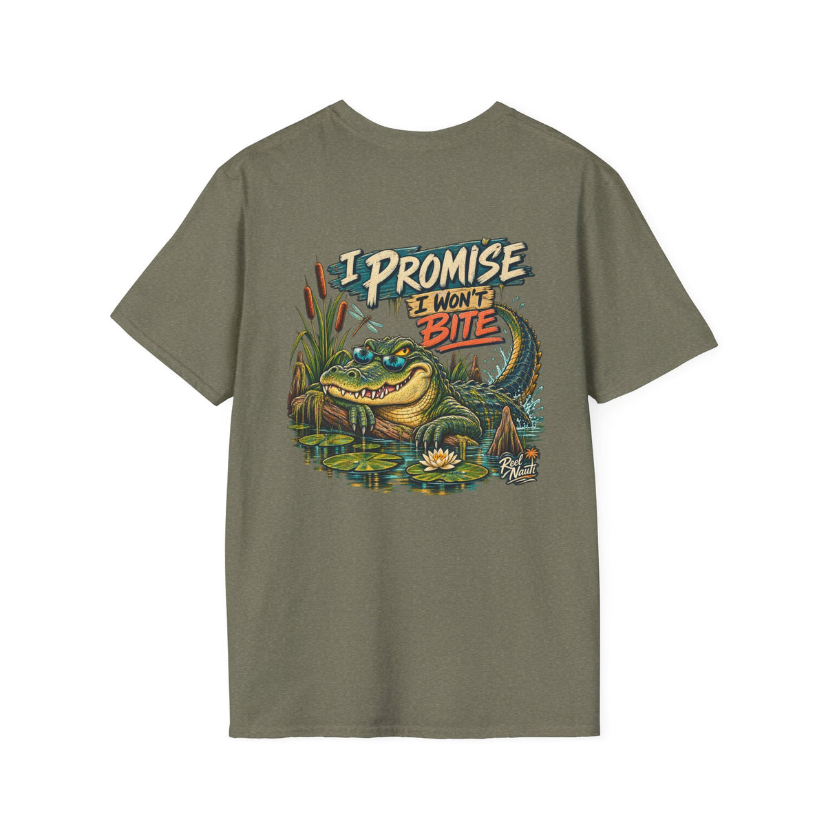 Reel Nauti I Promise I Won’t Bite Swamp Gator Fishing Tee
