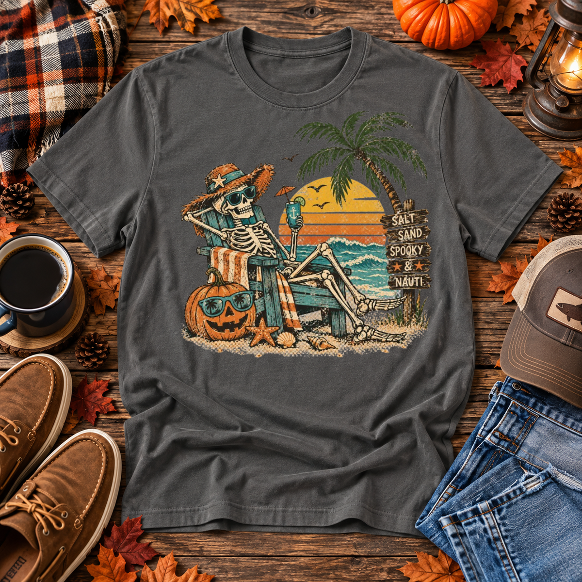 Skeleton Beach Bum Fall Tee
