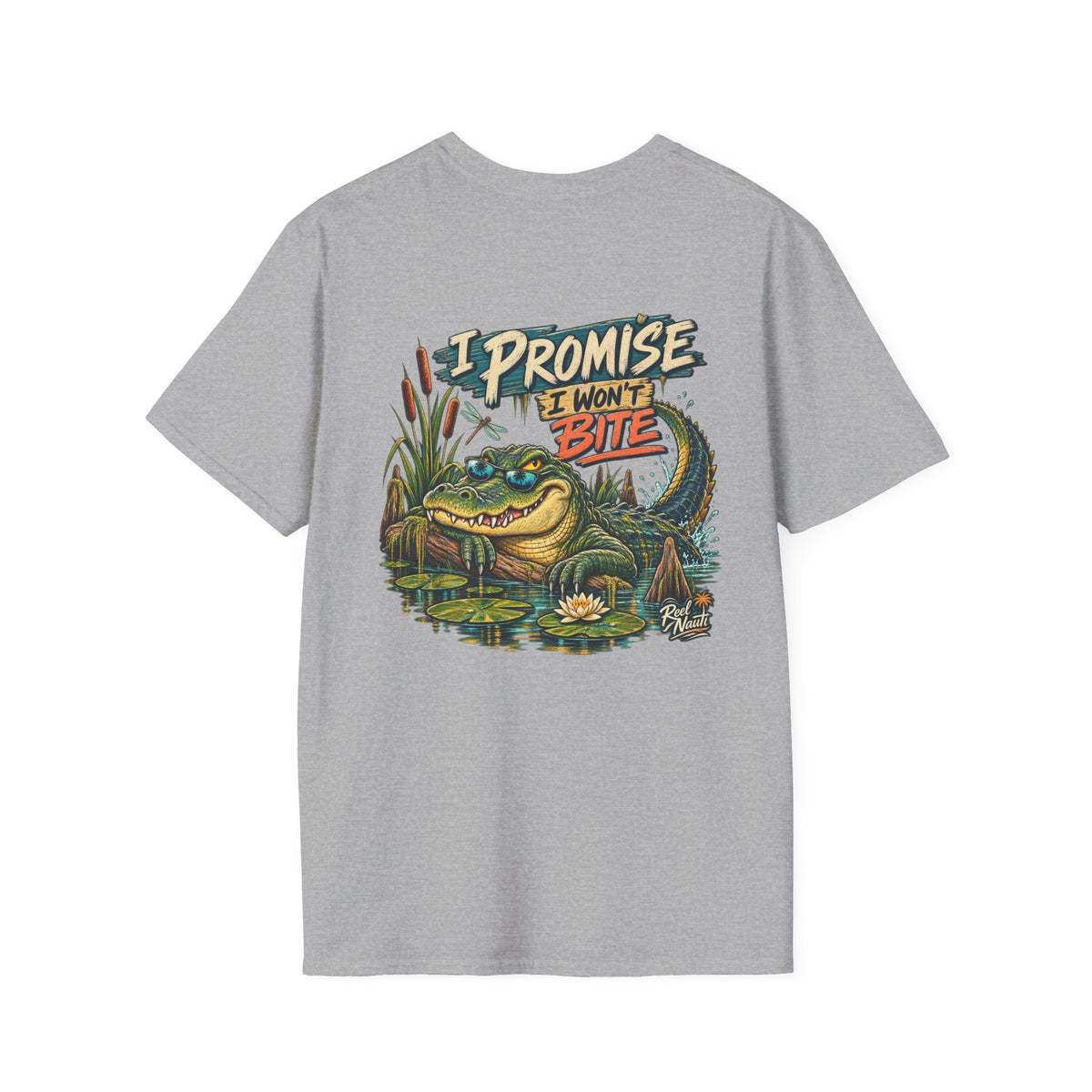Reel Nauti I Promise I Won’t Bite Swamp Gator Fishing Tee