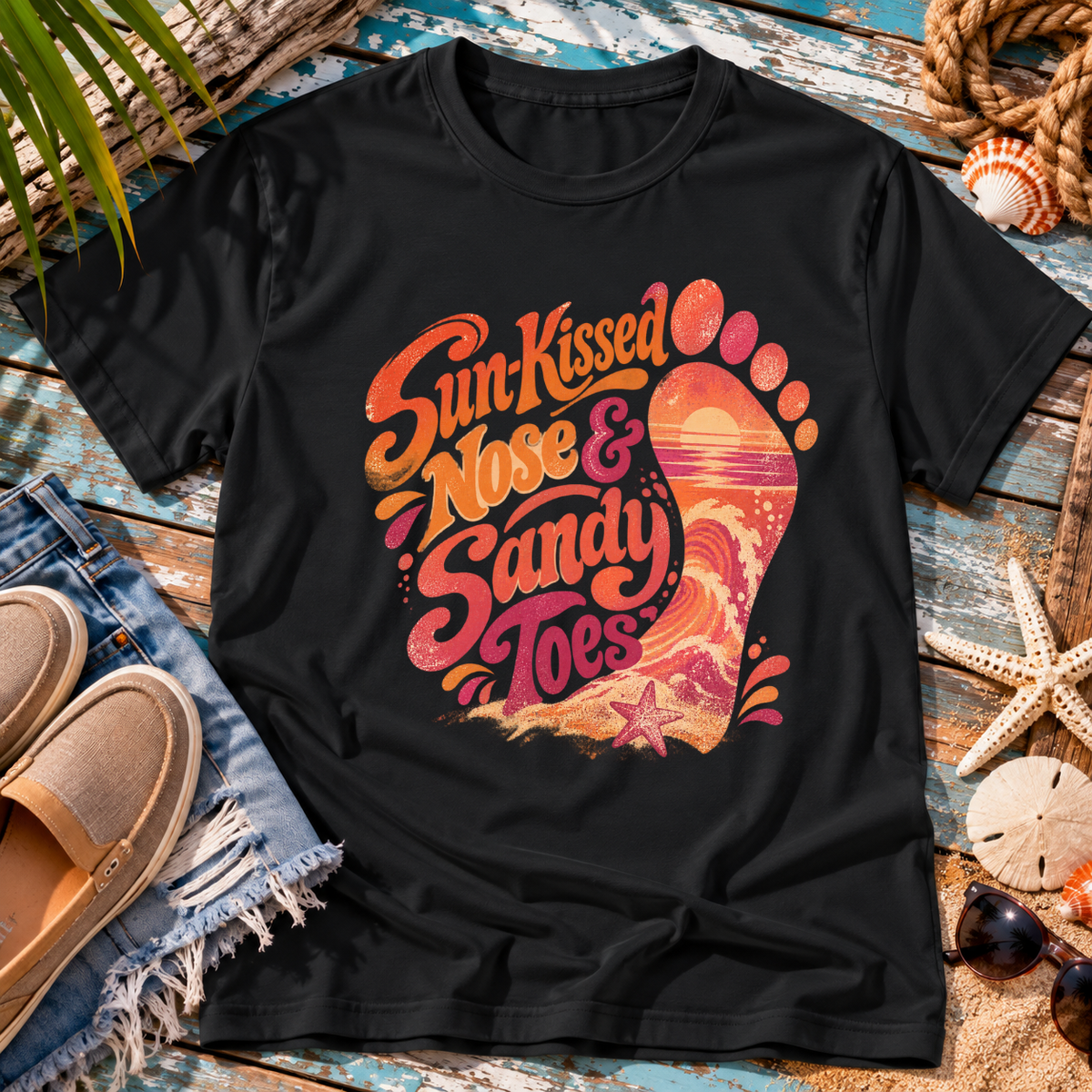 🐟Sun-kissed Nose and Sandy Toes Coastal Tee