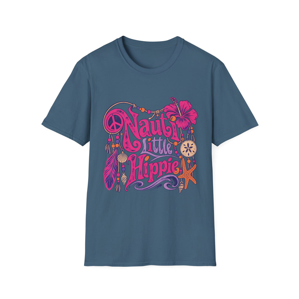 Nauti Little Hippie Retro Coastal Beach T-Shirt