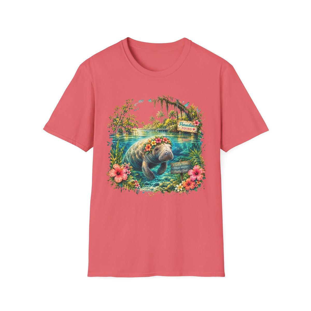 Paradise Found Manatee Unisex Softstyle T-Shirt