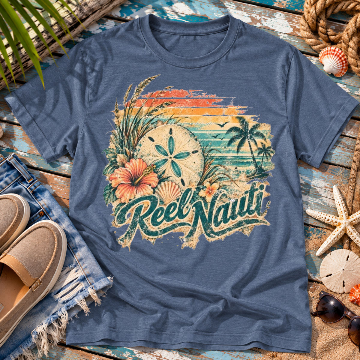 Reel Nauti Sand Dollar Coastal T-Shirt