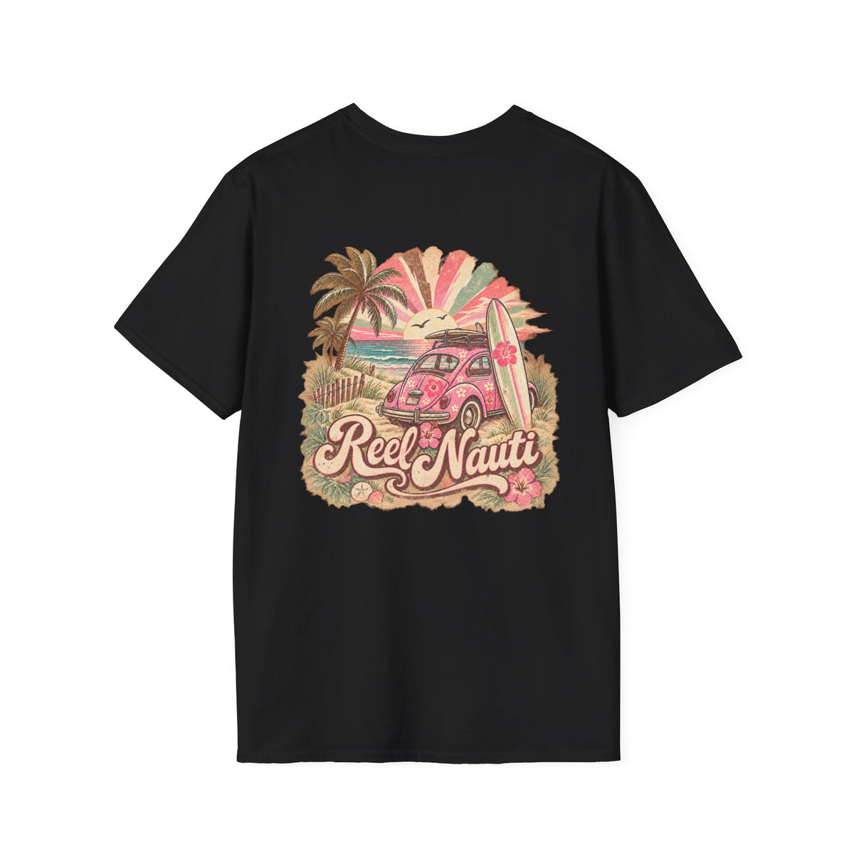 Nauti Reel Retro 70s Coastal Surf Soft Short Sleeve Coastal Tee