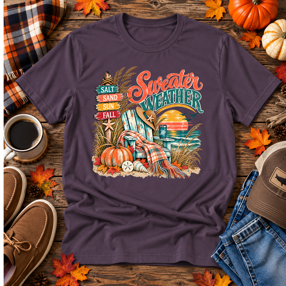 Sweater Weather Coastal Fall Tee