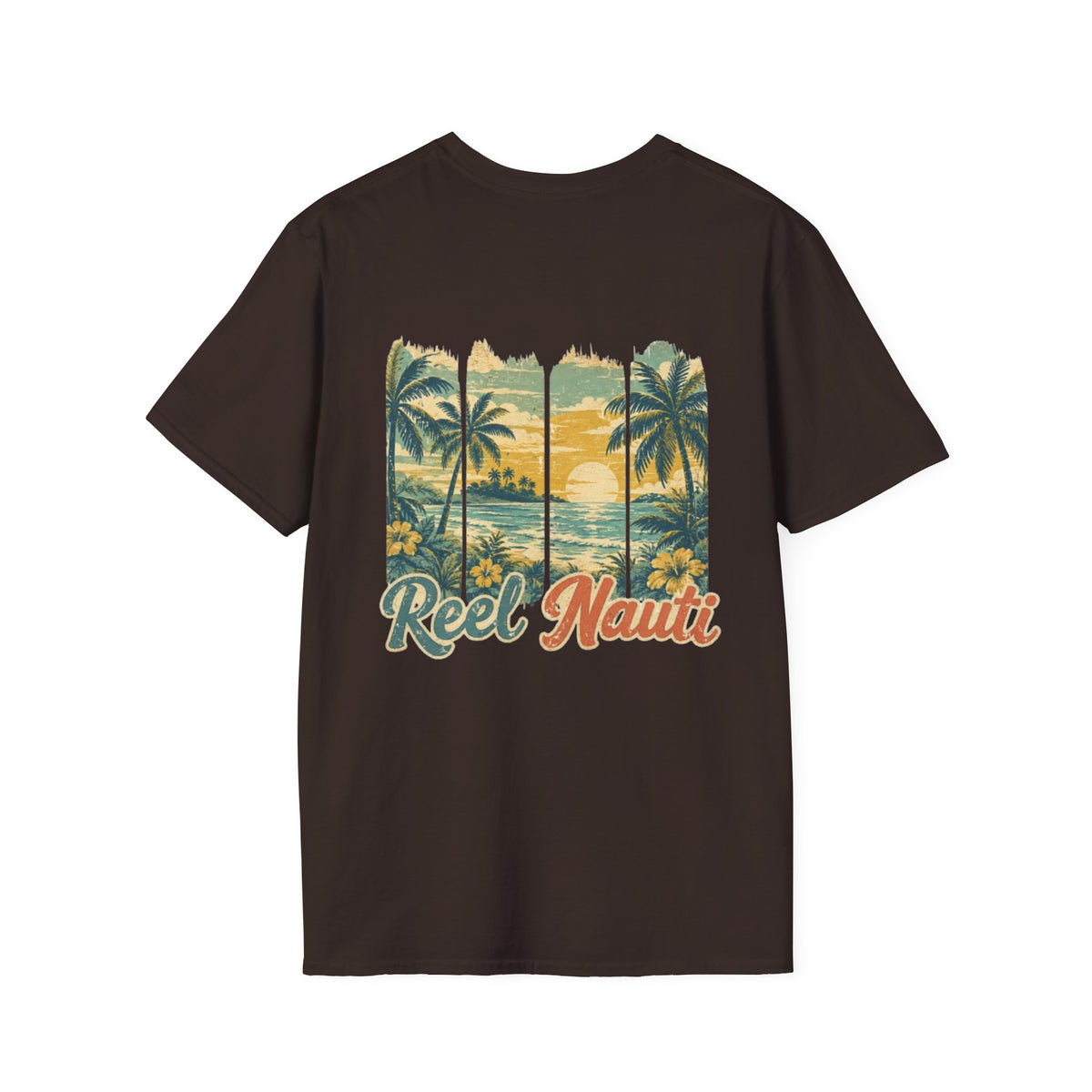Reel Nauti Old Coastal Beach Postcard Tee