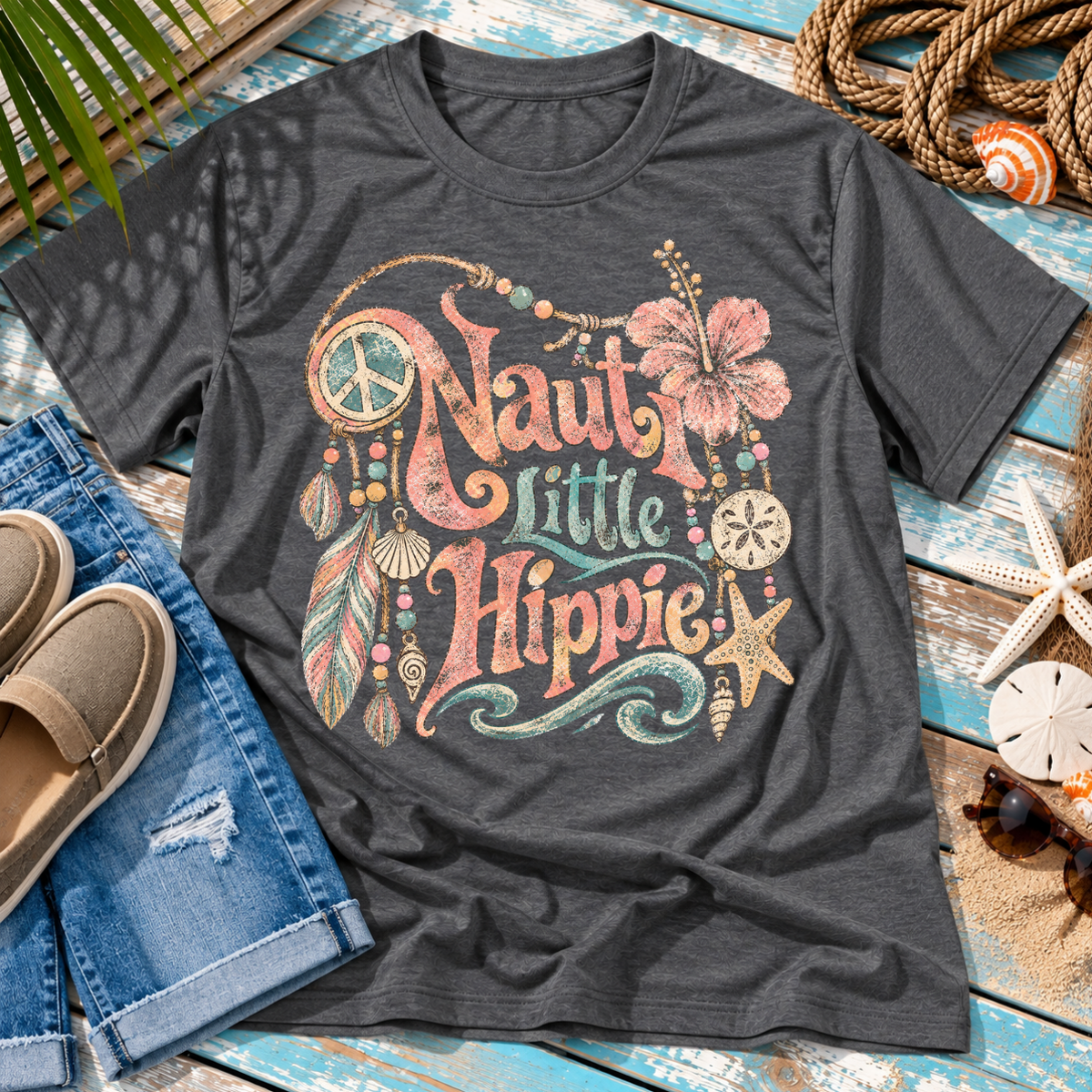 Nauti Little Hippie Retro Coastal Beach T-Shirt