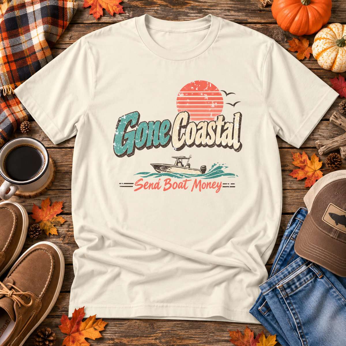 Gone Coastal Send Boat Money Tee