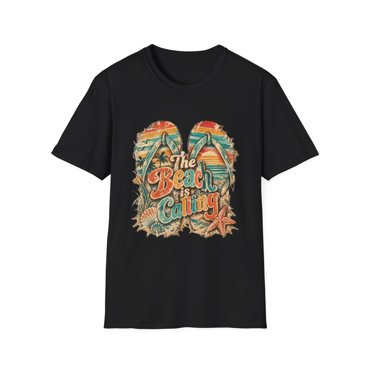 The Beach is Calling Retro Coastal T-Shirt