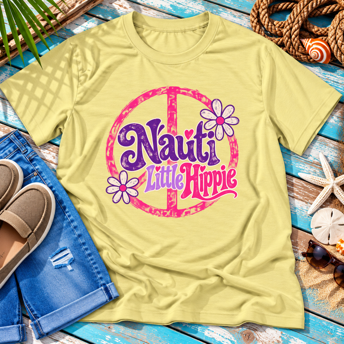 Nauti Little Hippie Retro Coastal Beach T-Shirt