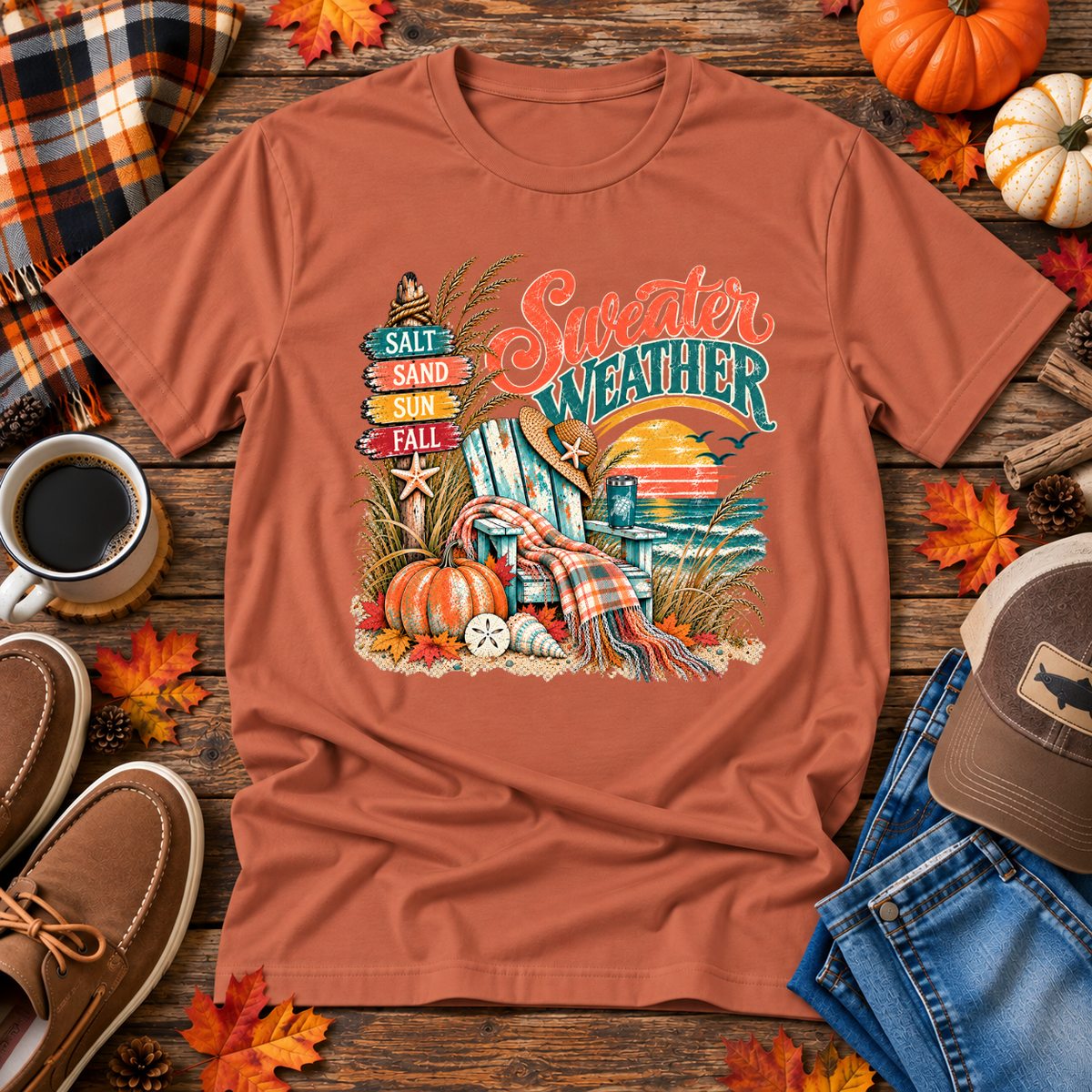 Sweater Weather Coastal Fall Tee