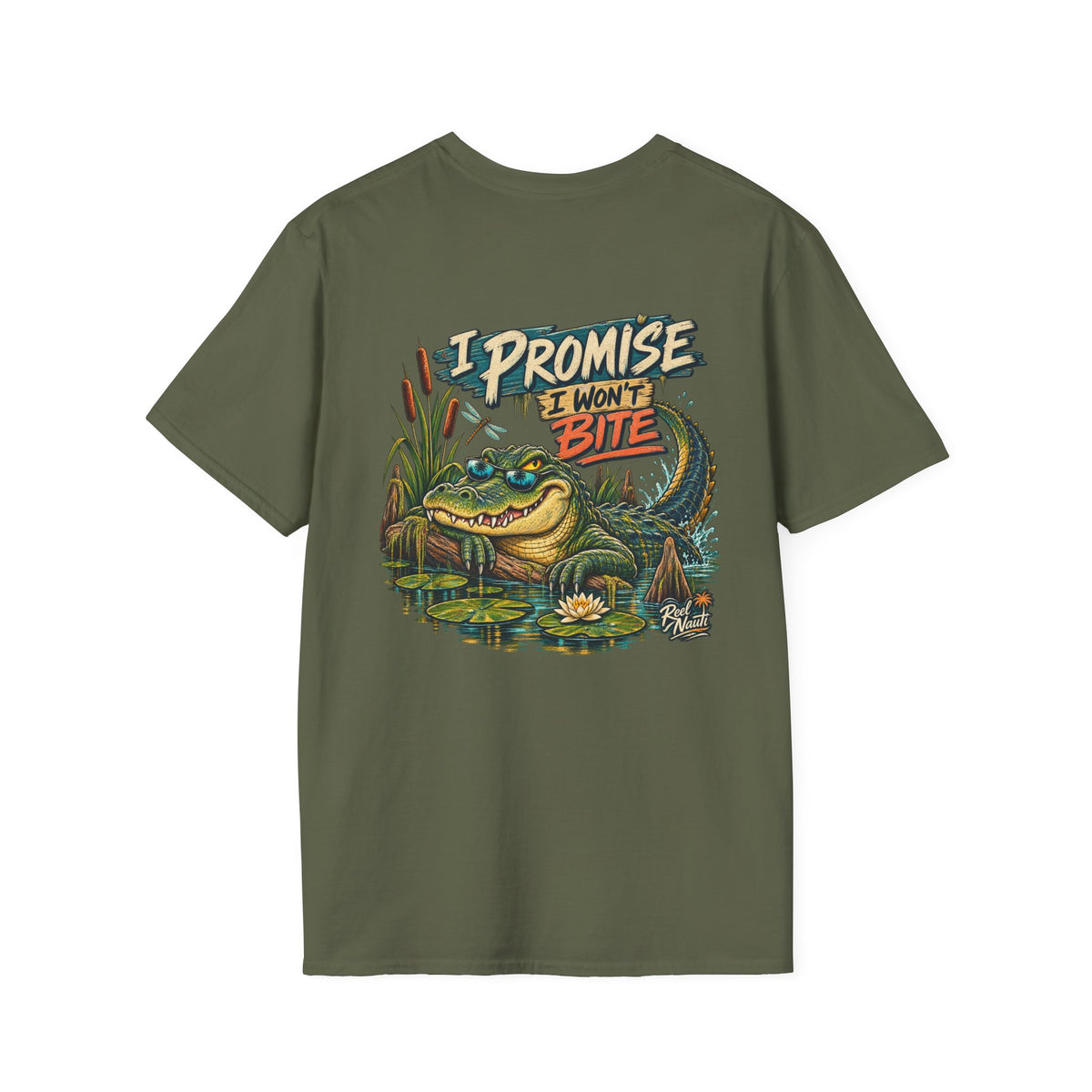 Reel Nauti I Promise I Won’t Bite Swamp Gator Fishing Tee