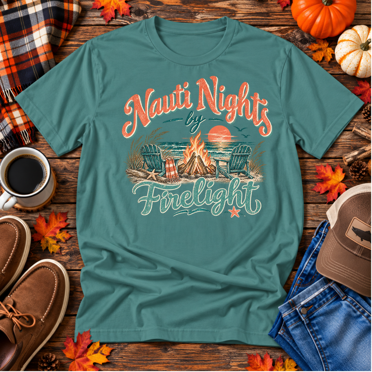 Naut Nights and Firelight Coastal Tee
