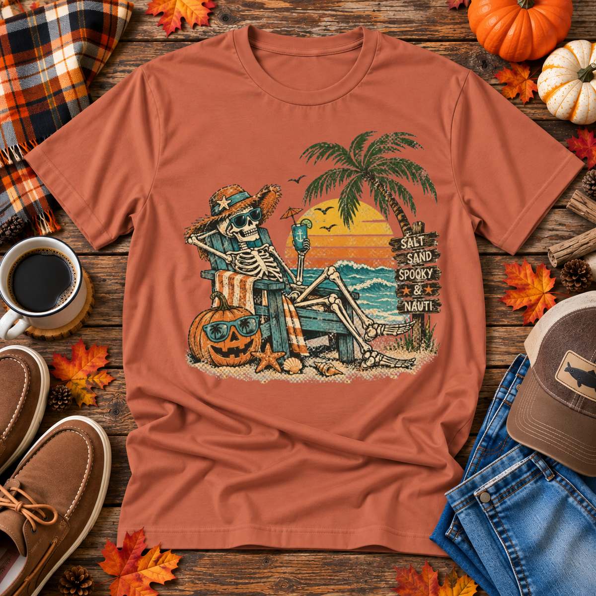 Skeleton Beach Bum Fall Tee