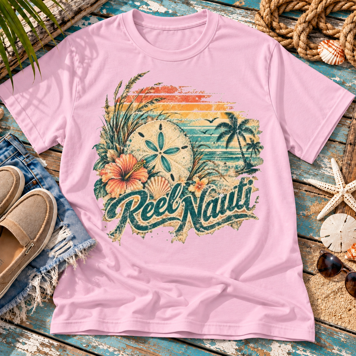 Reel Nauti Sand Dollar Coastal T-Shirt