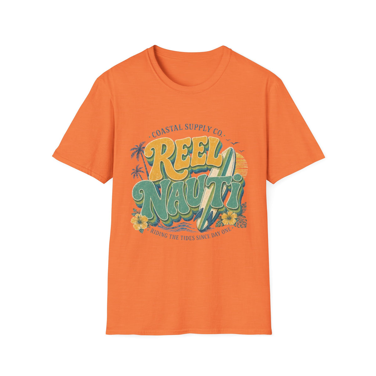 Reel Nauti Coastal T-Shirt — Vintage Surf & Fishing Graphic Tee