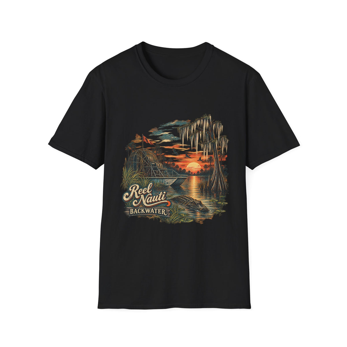 Backwater Airboat Swamp Reel Nauti T-Shirt