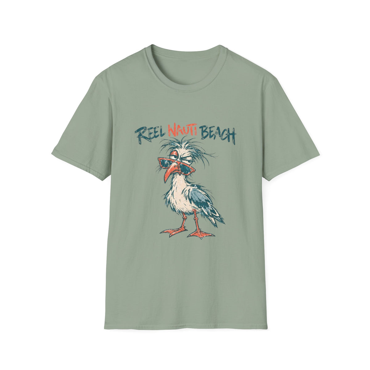 Reel Nauti Beach Seagull Coastal T-Shirt
