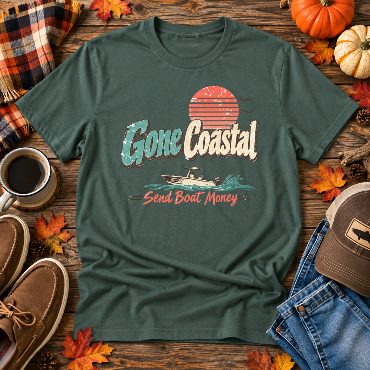 Gone Coastal Send Boat Money Tee