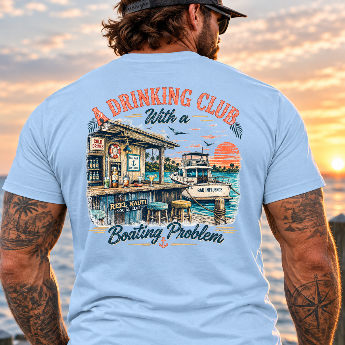 A Drinking Club With a Boating Problem Vintage Coastal Tee