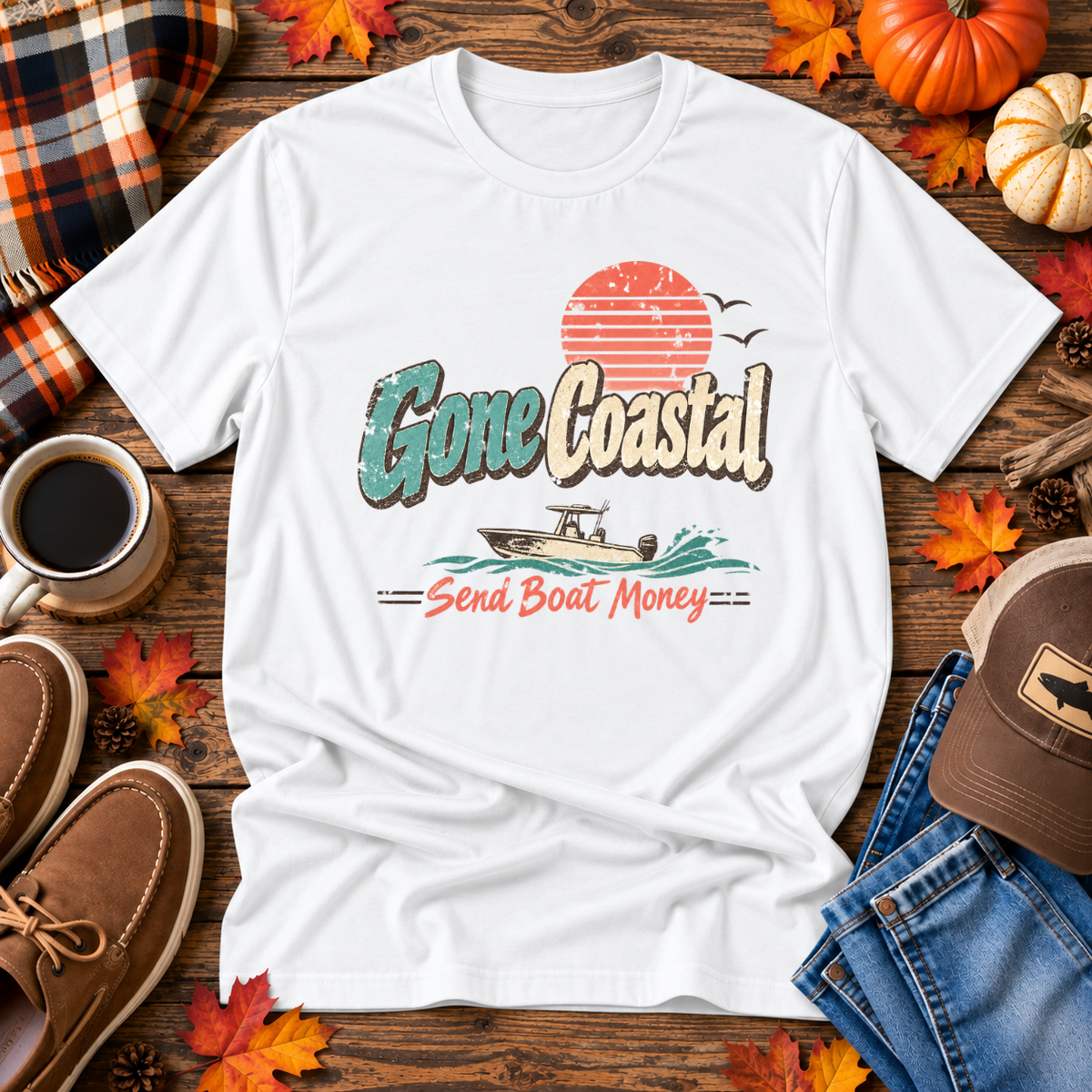 Gone Coastal Send Boat Money Tee