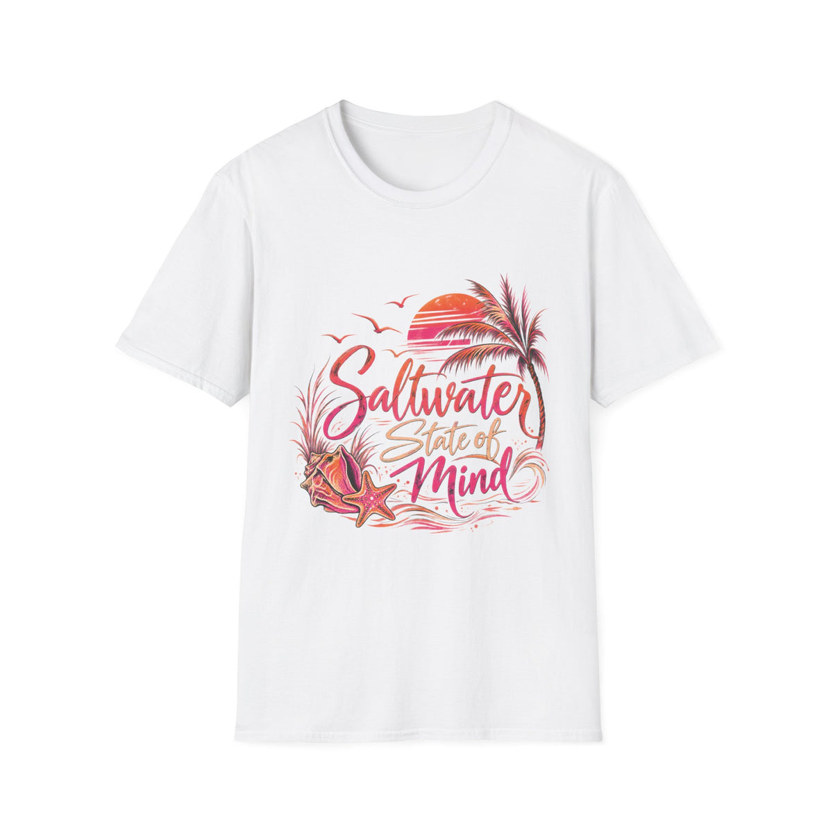 Reel Nauti Saltwater State of Mind Retro Coastal Beach T-Shirt