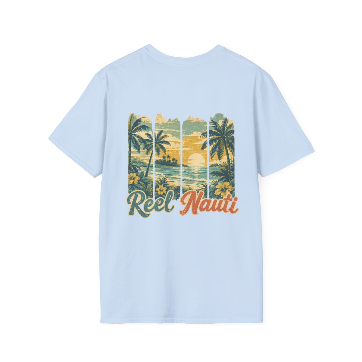 Reel Nauti Old Coastal Beach Postcard Tee