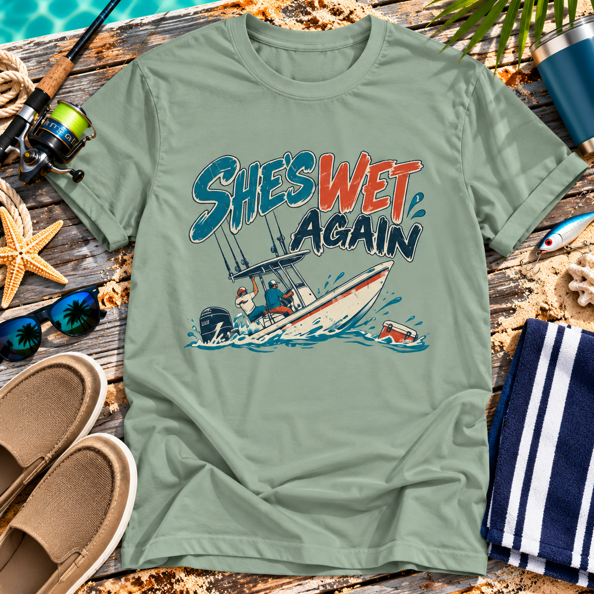 She’s Wet Again Offshore Fishing T-Shirt