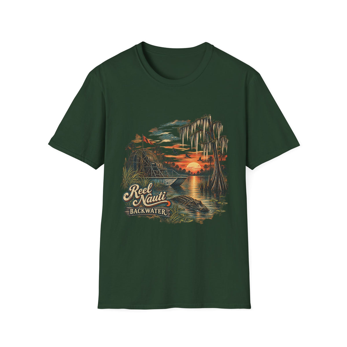 Backwater Airboat Swamp Reel Nauti T-Shirt