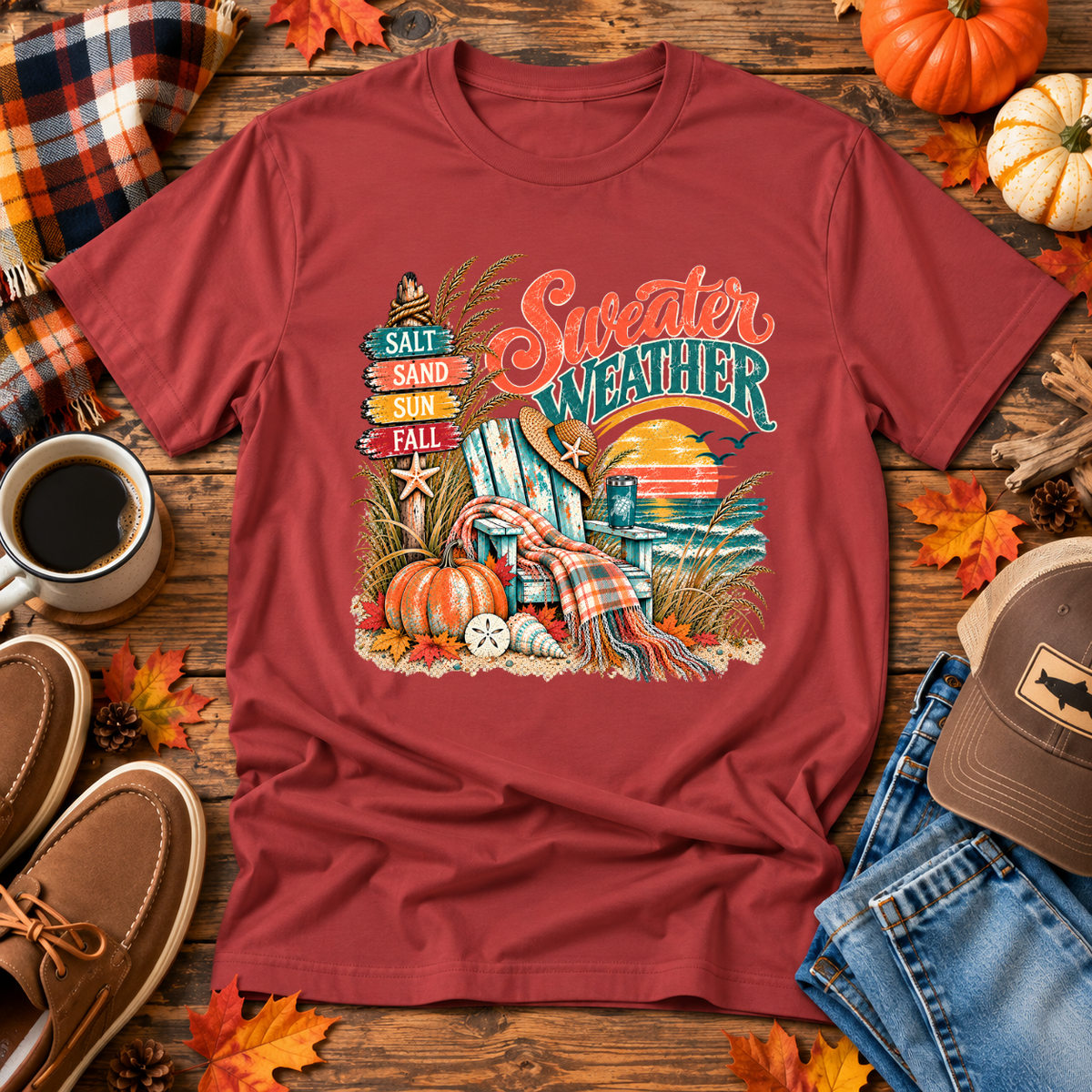 Sweater Weather Coastal Fall Tee
